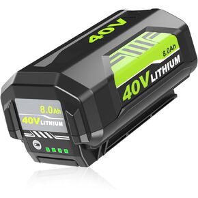 1 Pack Upgraded to 8000mAh Replacement for Ryobi 40V Battery(Green) | Compatible with Ryobi 40 Volt Battery OP4075A OP40601 OP4040 OP40401 OP40404 in Kuwait
