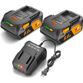 POWTREE 2Pack 8.0Ah Replacement for Ridgid 18V Battery Compatible with Ridgid 18 Volt Battery Lithium R840087 R840086 R840085 R840083 R840089 AC840085 AC840086 AC840087P AC840089 Drill Tools in Kuwait