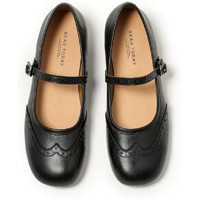 BEAU TODAY Comfortable Womens Mary Jane Shoes Lightweight Flats Oxfords Leather Round Toe Brogue Non-Slip Work Dressy Casual Cute Girls School Teachers and Office Shoes in Kuwait