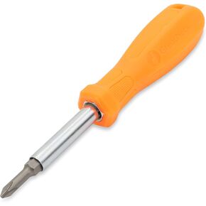 GreatNeck 6 in 1 Screwdriver with Interchangeable Bits, Screw Driver Includes Slotted 3/16in 1/4in Phillips 1 2 Nut Driver 1/4in 5/16in, Chrome Vanadium Steel, For Home and Shop Use in Kuwait
