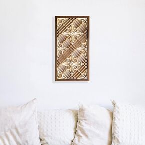 Hinoki Woodworks Kumiko DIY Kit Kakuasa-no-ha Pattern | 154 Wood Pieces, Ready to Assemble, Japanese Woodworking Craftsmanship, Wall Art Display, Father's Day in Kuwait