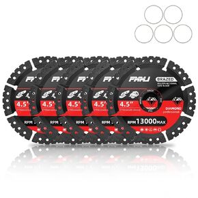 3 Pack 4.5" Diamond Multi-Purpose Saw Blades, Heavy Duty Angle Grinder Discs for Cutting Tile/Marble/Quartz/Stone/Metal/Plastic Wet or Dry Use in Saudi Arabia
