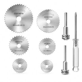 Drill Cutting Wheel Saw 9 Piece Cut Off Wheel and Mini Saw Blade Set for Drill 1/4 Inch Hex Shank Rotary Cutting Accessories for Metal Wood Plastic PVC Fiberglass DIY Projects in Kuwait