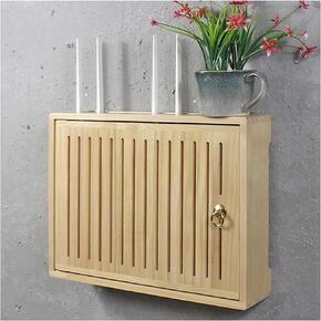 WiFi Router Storage Box, Wall Mounted Wooden WiFi Router Cabinet Multicolor Multiple Sizes(Brown,L49.5 * 32cm/19.4 * 12.5in) in Kuwait