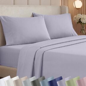 California Design Den Luxury 1000 Thread Count King Size Sheets Set | Backed by Good Housekeeping Seal - 100% Cotton Sateen - Soft, Thick & Heavy, 16" Deep Pocket, All-Around Elastic, Light Grey in Kuwait