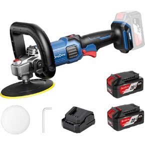 Dong Cheng 20V Brushless Cordless Polisher, Includes 2 x 4.0Ah Batteries, 500-3000RPM Buffer Polisher, 6-Speed with 6" Car Polisher Pad, Rotary Polisher for Car Detailing & Polishing. in Kuwait