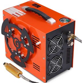 PCP Air Compressor, 4500 PSI / 30 MPa, 350W Motor, Auto Stop, Built-in Adapter, 12V DC or 110V / 220V AC Power, Portable Water/Oil-Free Pump for Paintball, Air Rifle, Airguns, HPA Tanks, Orange in Saudi Arabia