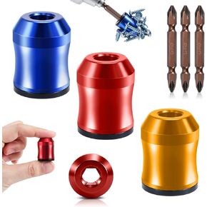 3Pcs Magnetic Screw Ring & 3Pcs PH2 Screwdriver Bit Set, 1/4 Inch/6.35mm Universal Magnetic Screw Holder, Removable Strong Magnet Bit Ring for Drills, Home DIY & Woodworking in Kuwait