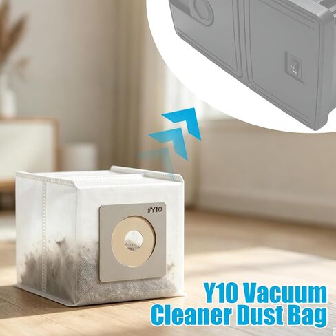 12pcs Y10 Vacuum Bags, Rv Vacuum Bags (White) | Durable Thick Dust Bag for Living room Bedroom Kitchen RV Compatible with CS6/ CS8/ CS8HW/ DOMETIC CV1003 in Kuwait