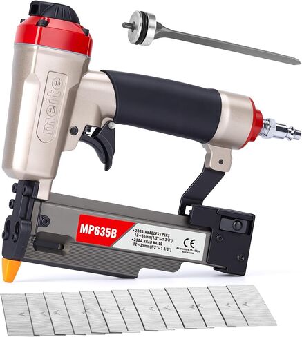 meite 23 Gauge Pin Nailer, 1-3/8" Pneumatic Headless Pin Nailer, Safety Switch Micro Pin Nail Gun for Fine Molding, Trim, Paneling and Craft Work in Kuwait