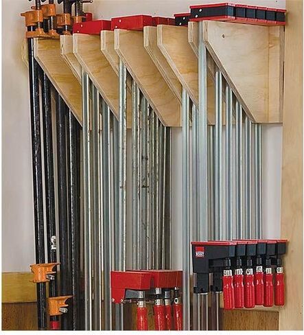 WOODCRAFT Project Paper Plan To Build Wall-Mounted Clamp Rack - Material Not Included in Kuwait