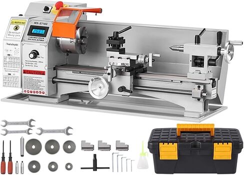 Brushless Mini Metal Lathe Machine 7''x16'' / 180mm*400mm 800W Digital Display Continuously Variable Metalworking Turning in Kuwait