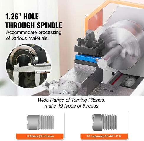 Brushless Mini Metal Lathe Machine 7''x16'' / 180mm*400mm 800W Digital Display Continuously Variable Metalworking Turning in Kuwait