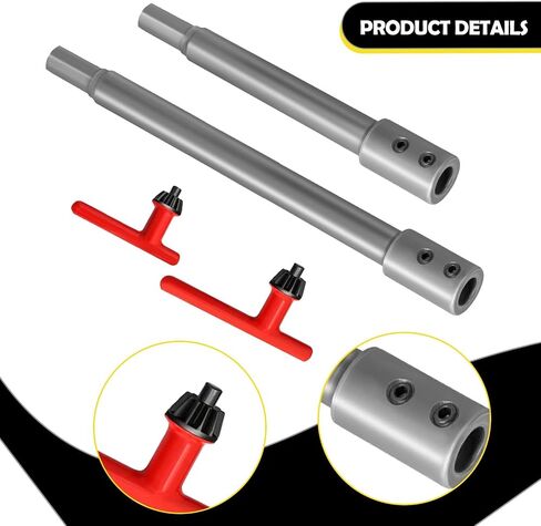 4 Pieces Bit Extension Set 3/8 Inch Round Shank Spade Extension Holes Saw Extension Non Slip Chuck Included Suitable for Furniture Assembly in Kuwait