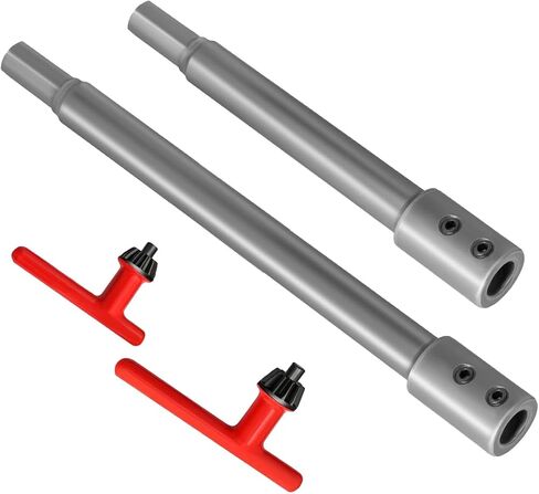 4 Pieces Bit Extension Set 3/8 Inch Round Shank Spade Extension Holes Saw Extension Non Slip Chuck Included Suitable for Furniture Assembly in Kuwait