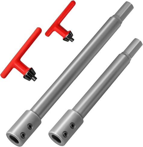 Generic 4 Pieces Bit Extension Set 3/8 Inch Round Shank Spade Extension Holes Saw Extension Non Slip Chuck Press Wrench Key Suitable for Carpentry in Kuwait