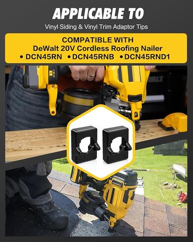 Vinyl Siding Adapter Tips for DeWalt DCN45RN Roofing Nailer (2 Pack Horizontal), Compatible with DCN45RNB & DCN45RND1, Roofing Nailer Siding Attachment for Precise Installation in Kuwait
