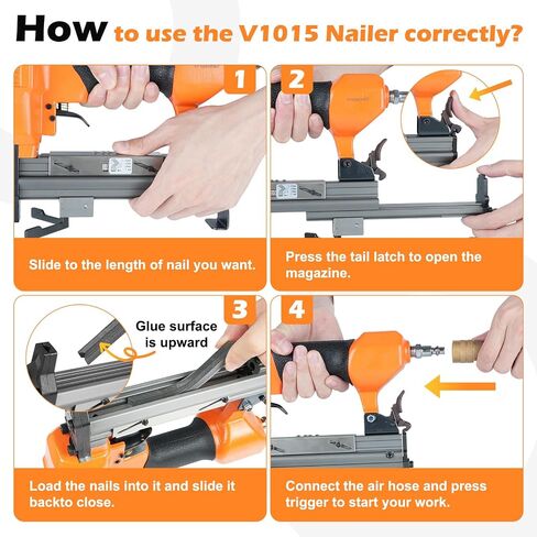 V1015 30 Gauge Pneumatic Picture Frame Nailer, 13/32" Crown V Nailer | Drives 3/16" to 19/32" (5-15mm) V-Nails – Professional Picture Frame Joiner Tool for DIY Picture Frames Making, Carpentry in Kuwait