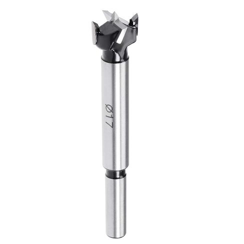 uxcell Forstner Drill Bits 17mm, Tungsten Carbide Wood Hole Saw Auger Opener, Woodworking Hinge Hole Drilling Boring Bit Cutter (Black, Silver) in Kuwait