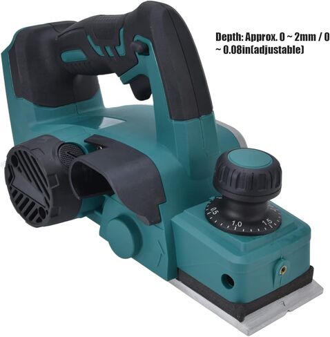 82mm Cordless Electric Planer for 18V/21V Batteries — Stainless Steel Body, 15000 RPM, –3mm Depth Adjustment, MirrorFinish Base Plate, PA6 Nylon Handle — Ships Via in Saudi Arabia