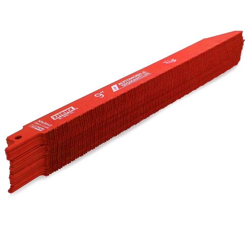 25 Pack 9in 14/18 TPI Auto Dismantling Reciprocating Saw Blades for Metal | Bi-Metal Carbide Alloy Steel Sawzall Blades with 8% Cobalt for 1/16-5/16 Medium Metals,saw saw blades with Organizer in Kuwait