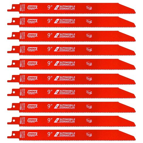 25 Pack 9in 14/18 TPI Auto Dismantling Reciprocating Saw Blades for Metal | Bi-Metal Carbide Alloy Steel Sawzall Blades with 8% Cobalt for 1/16-5/16 Medium Metals,saw saw blades with Organizer in Kuwait
