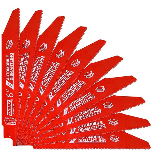 25 Pack 9in 14/18 TPI Auto Dismantling Reciprocating Saw Blades for Metal | Bi-Metal Carbide Alloy Steel Sawzall Blades with 8% Cobalt for 1/16-5/16 Medium Metals,saw saw blades with Organizer in Kuwait