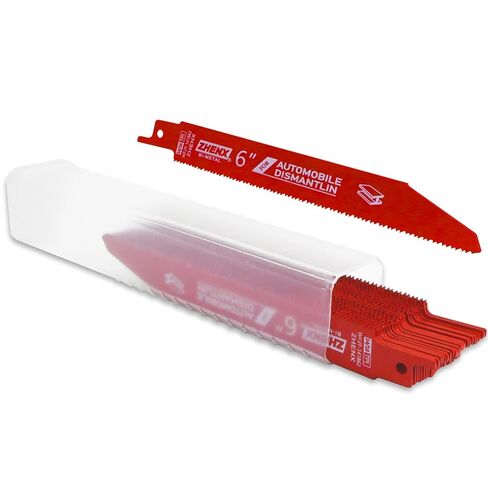 25 Pack 9in 14/18 TPI Auto Dismantling Reciprocating Saw Blades for Metal | Bi-Metal Carbide Alloy Steel Sawzall Blades with 8% Cobalt for 1/16-5/16 Medium Metals,saw saw blades with Organizer in Kuwait
