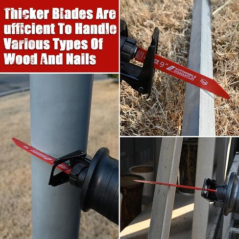 25 Pack 9in 14/18 TPI Auto Dismantling Reciprocating Saw Blades for Metal | Bi-Metal Carbide Alloy Steel Sawzall Blades with 8% Cobalt for 1/16-5/16 Medium Metals,saw saw blades with Organizer in Kuwait