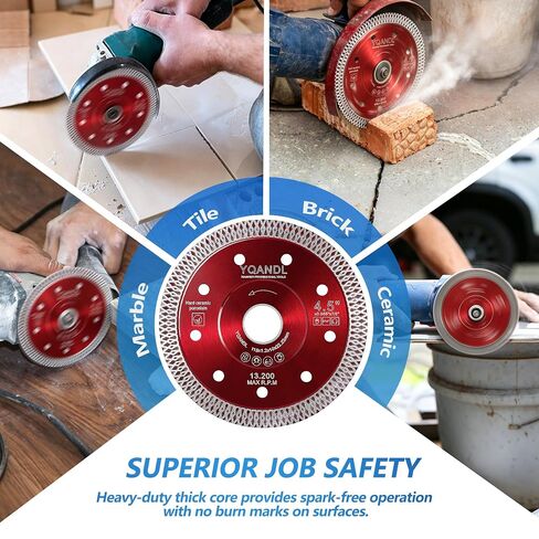 2-Pack 4-1/2" Diamond Blade for Angle Grinder | Super Thin X-Teeth Turbo Tile Saw Blade, Wet/Dry Diamond Cutting Disc, For Porcelain Ceramic Granite Marble in Kuwait