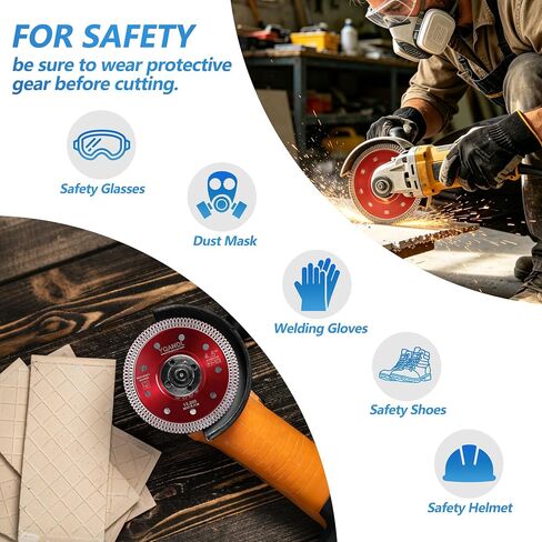 2-Pack 4-1/2" Diamond Blade for Angle Grinder | Super Thin X-Teeth Turbo Tile Saw Blade, Wet/Dry Diamond Cutting Disc, For Porcelain Ceramic Granite Marble in Kuwait
