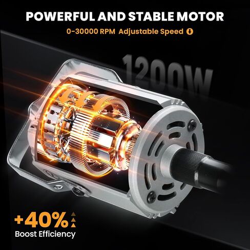 1200W Flex Shaft Grinder, 30000RPM Variable Speed Flex Shaft Rotary Tool Kit with 46pcs Accessories, 0-1/4" Universal Chuck Hanging Grinder for Polishing, Carving, Silver, Wood, DIY Creating in Kuwait