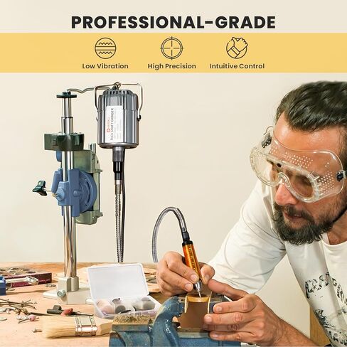 1200W Flex Shaft Grinder, 30000RPM Variable Speed Flex Shaft Rotary Tool Kit with 46pcs Accessories, 0-1/4" Universal Chuck Hanging Grinder for Polishing, Carving, Silver, Wood, DIY Creating in Kuwait