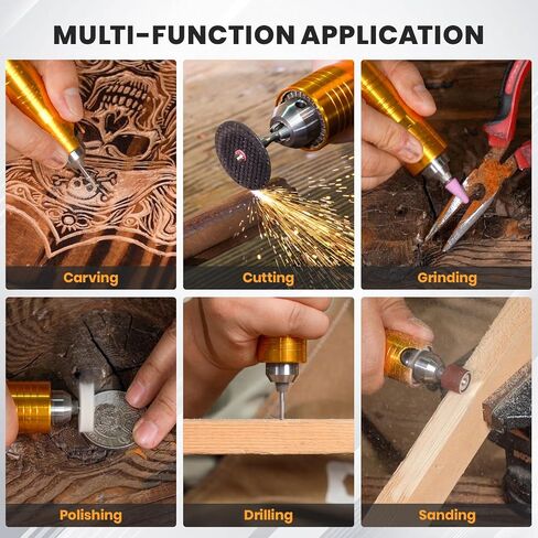 1200W Flex Shaft Grinder, 30000RPM Variable Speed Flex Shaft Rotary Tool Kit with 46pcs Accessories, 0-1/4" Universal Chuck Hanging Grinder for Polishing, Carving, Silver, Wood, DIY Creating in Kuwait