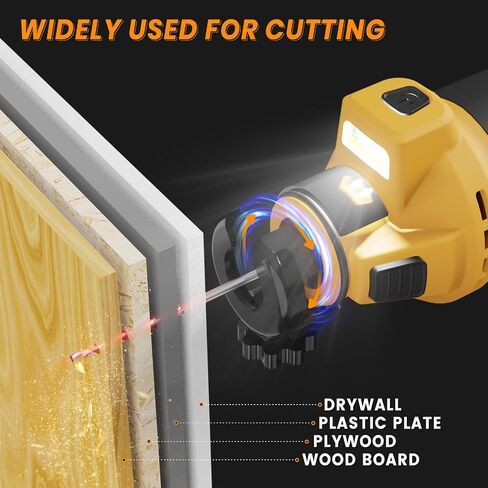 Cordless Drywall Cut-Out Tool for De-walt 20V Battery, 3 Speed Adjustable Brushless Rotary Saw with Up to 30000 RPM, Drywall Rotary Cutting Tool for Sheetrock,Wood,Plywood(Tool Only) in Kuwait