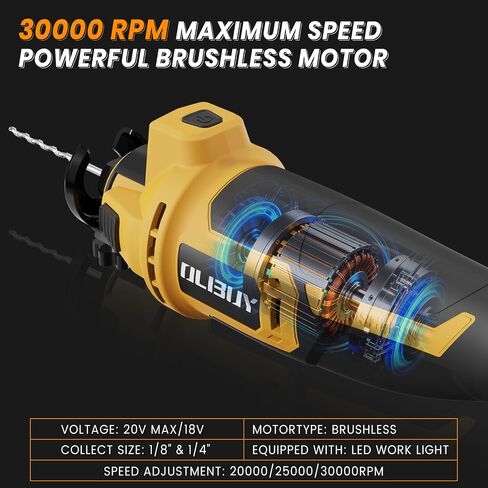 Cordless Drywall Cut-Out Tool for De-walt 20V Battery, 3 Speed Adjustable Brushless Rotary Saw with Up to 30000 RPM, Drywall Rotary Cutting Tool for Sheetrock,Wood,Plywood(Tool Only) in Kuwait