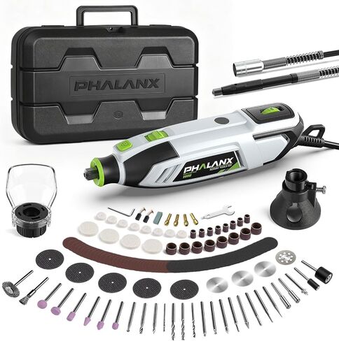 200W Rotary Tool Kit, 10000-38000 RPM 6 Speed Multi-Tool with Flex Shaft & 132pcs Accessories Kit, Power Rotary Tools for DIY Crafts, Engraving, Sanding, Polishing & Drilling in Kuwait