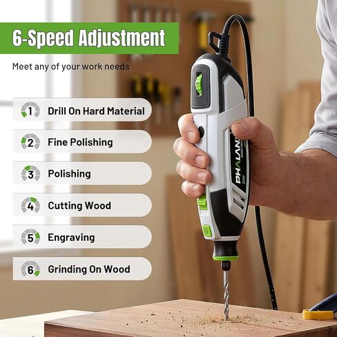 200W Rotary Tool Kit, 10000-38000 RPM 6 Speed Multi-Tool with Flex Shaft & 132pcs Accessories Kit, Power Rotary Tools for DIY Crafts, Engraving, Sanding, Polishing & Drilling in Kuwait