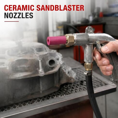 10 Pack Sandblaster Gun Nozzles Tip Sand Blaster Replacement 6mm Sandblaster Nozzles Cylinder Ceramic Abrasive Nozzle for Blasting High Wear Resistant in Kuwait