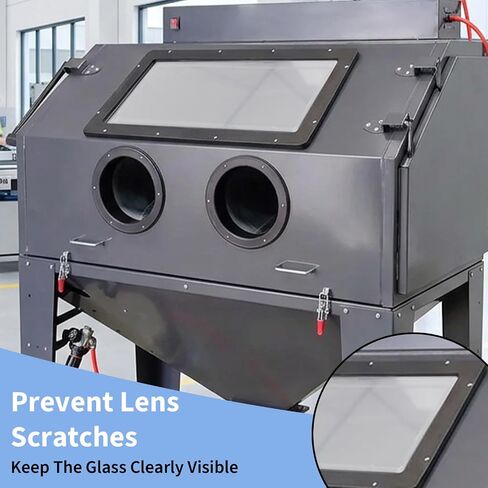 12 Pcs Abrasive Blasting Cabinet Lens Cover, 23 x 11 Inch Polyester Film Sandblast Cabinet Inner Lens Protector Adhesive Standard Sand Blast Film for Sandblast Replacement in Kuwait