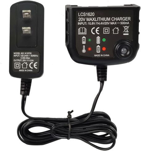 Lcs1620 Compatible with Black and Decker 12V 20V Lithium Battery Charger LCS1620B BDCAC202B PCC692L to Charge LBXR20 LB20 LBX20 LBXR2520 LBX4020 LB2X4020 LBXR20-OPE LBXR2020-OPE LB2X3020-OPE in Kuwait