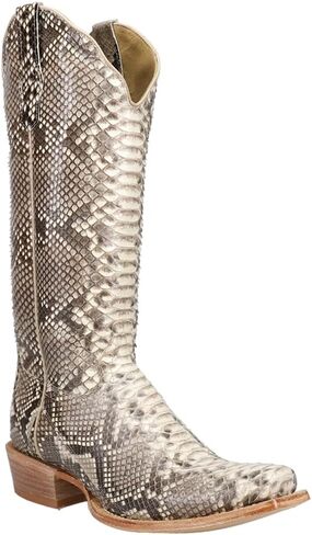 R. Watson Boots R. Black and White Back Cut Python Boots in Kuwait