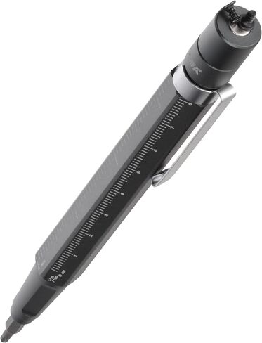 TROIKA Bit pen with 12 different precision bits, construction tool 13, space-saving storage in pen housing with magnetic tip for secure fixing of bits, aluminium, titanium-coloured in Kuwait