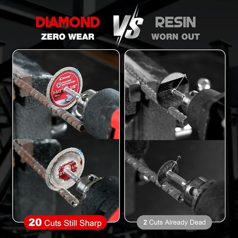 EZARC 1-1/2 Diamond Cutting Wheel for Metal, 1.5" X 1/8" Metal Cutting Wheel Durable 3-Pack, Rotary Tool Cutting Disc Accessories Include Mandrel in Kuwait