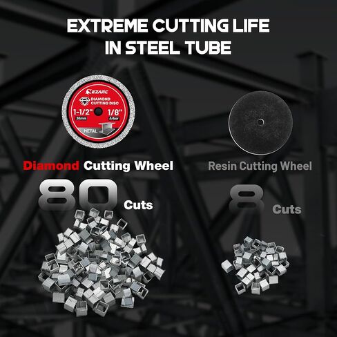 EZARC 1-1/2 Diamond Cutting Wheel for Metal, 1.5" X 1/8" Metal Cutting Wheel Durable 3-Pack, Rotary Tool Cutting Disc Accessories Include Mandrel in Kuwait