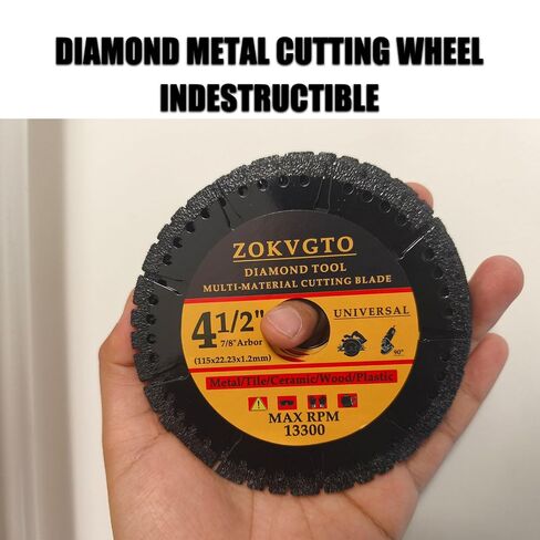 5 Pack Diamond Multi Purpose Saw Blade 4 1/2 inch Indestructible Diamond Cutting Wheel with 7/8 Arbor Angle Grinder Cutting Disc for Metal,Tile,Ceramic,Wood,Plastic (5) in Kuwait