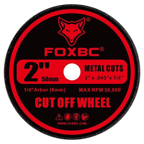 FOXBC 2 Inch Metal Cut Off Wheels for Die Grinder, 2" x .04" x 1/4", Cutting for Metal, Stainless Steel, Plastic - 100 Pack in Kuwait