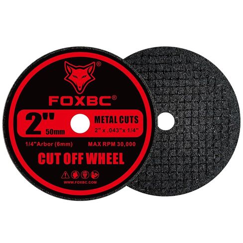 FOXBC 2 Inch Metal Cut Off Wheels for Die Grinder, 2" x .04" x 1/4", Cutting for Metal, Stainless Steel, Plastic - 100 Pack in Kuwait