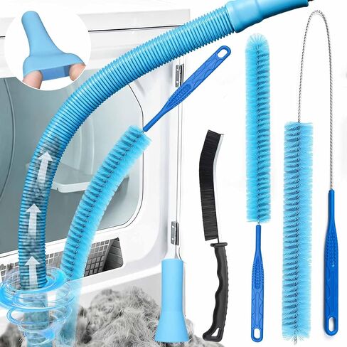 Dryer Vent Cleaner Kit, Vacuum Hose & Brush for Vacuum Hose Attachment | Professional Dryer Vent Cleaning Tool, Lint Trap Duct Cleaning, Remover Brush for Dryer Duct and Trap Maintenance in Kuwait