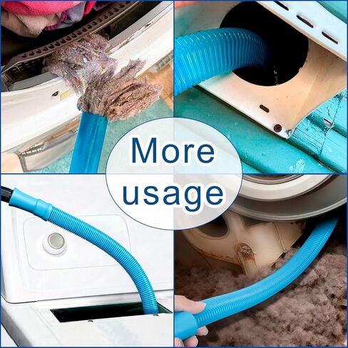 Dryer Vent Cleaner Kit, Vacuum Hose & Brush for Vacuum Hose Attachment | Professional Dryer Vent Cleaning Tool, Lint Trap Duct Cleaning, Remover Brush for Dryer Duct and Trap Maintenance in Kuwait